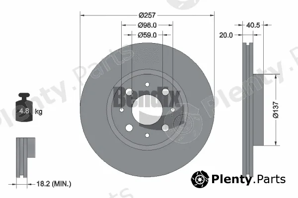 BENDIX Braking BDS1100 — Brake Disc