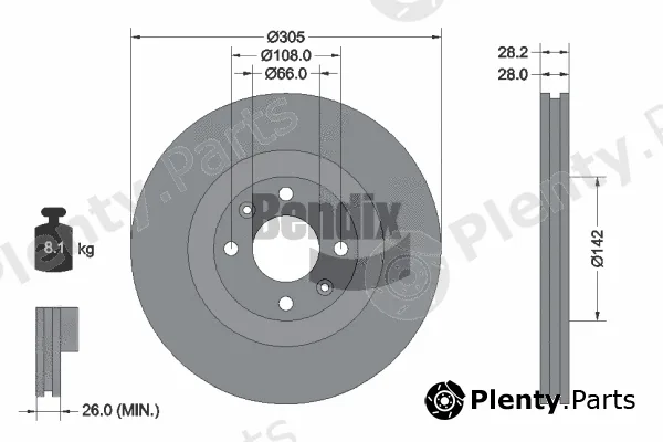 BENDIX Braking BDS1451 — Brake Disc