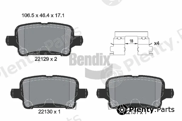 BENDIX Braking BPD1212 — Brake Pad Set, disc brake