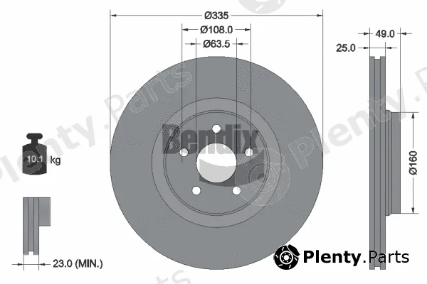 BENDIX Braking BDS2279HC — Brake Disc