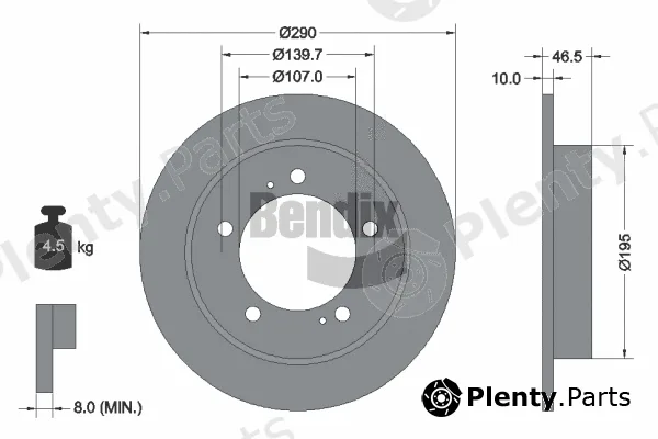 BENDIX Braking BDS1773 — Brake Disc