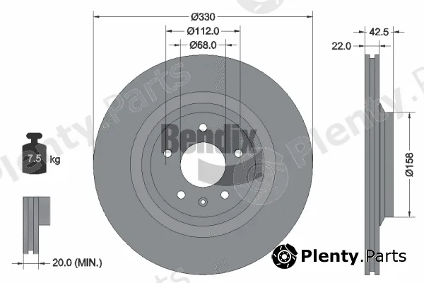 BENDIX Braking BDS2042 — Brake Disc