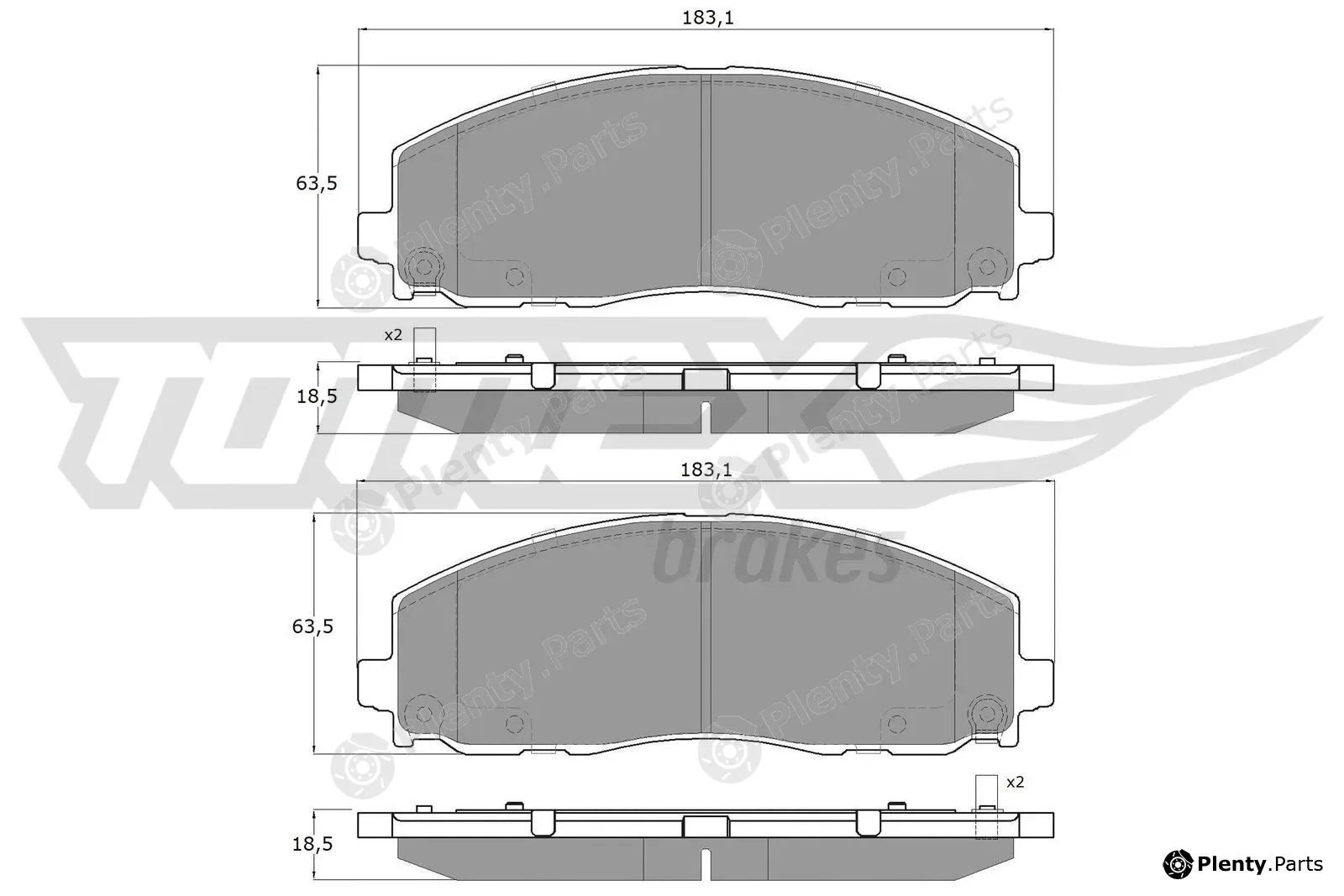 TOMEX Brakes TX19-19 — Brake Pad Set, disc brake