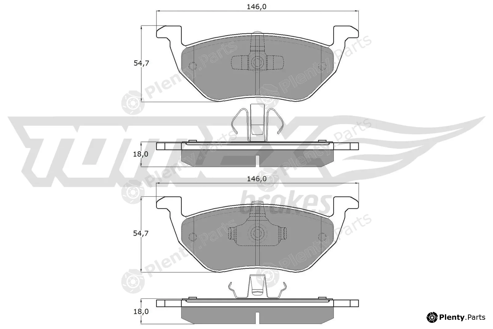 TOMEX Brakes TX18-95 — Brake Pad Set, disc brake