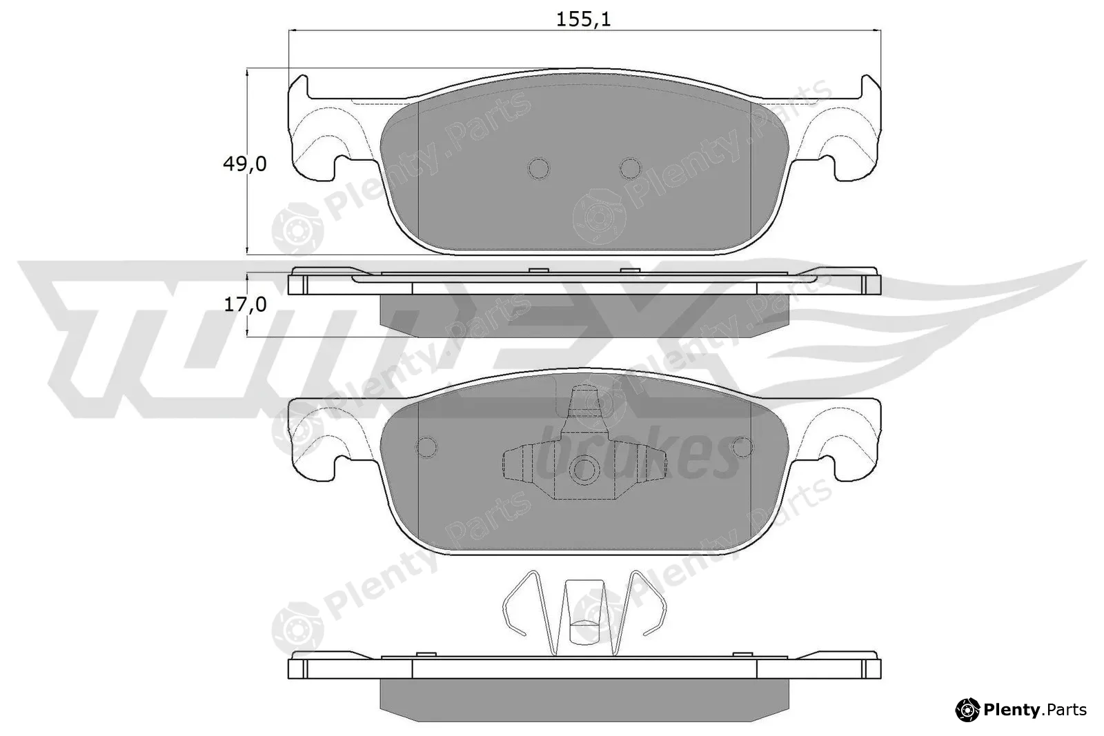 TOMEX Brakes TX18-32 — Brake Pad Set, disc brake