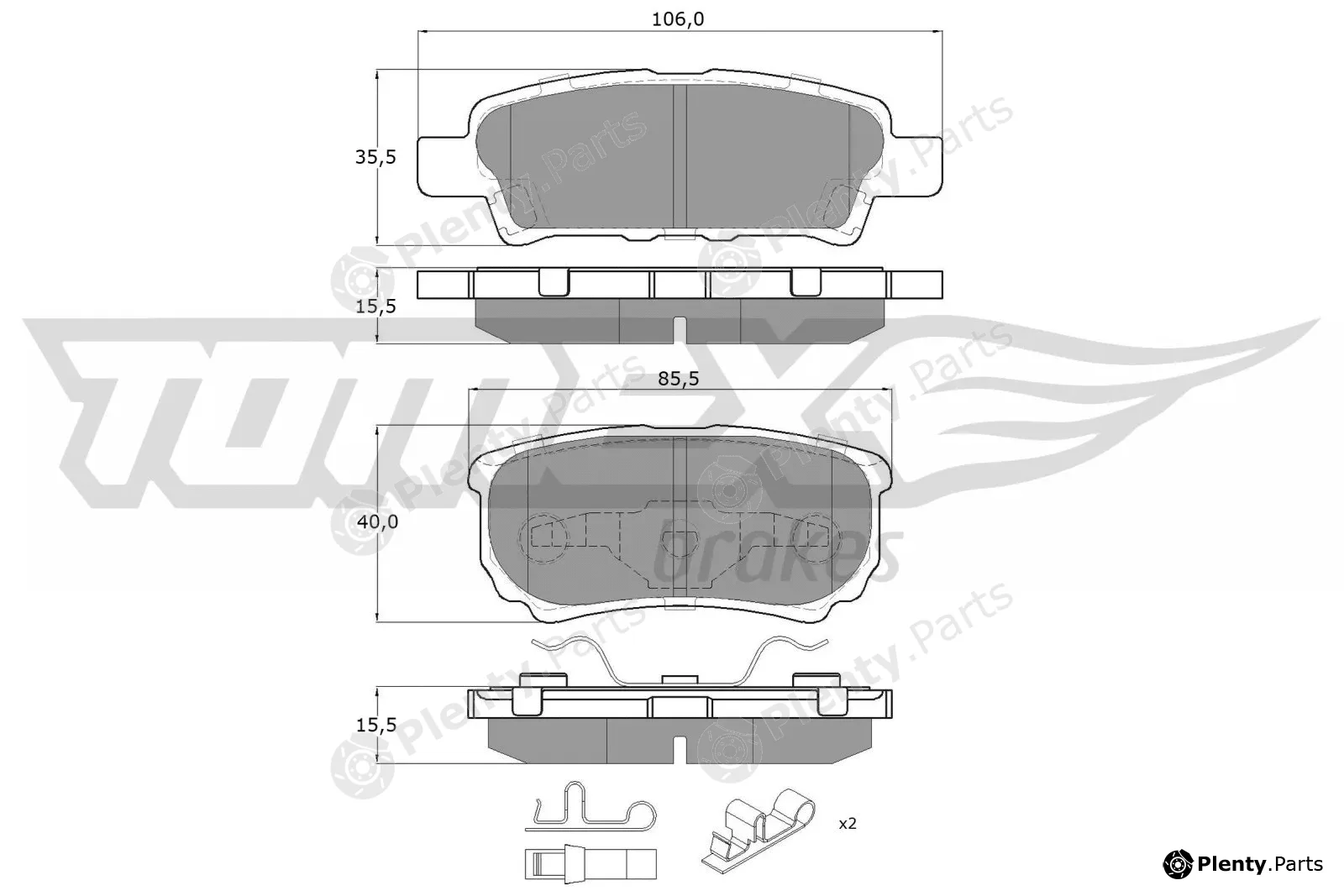 TOMEX Brakes TX14-87 — Brake Pad Set, disc brake
