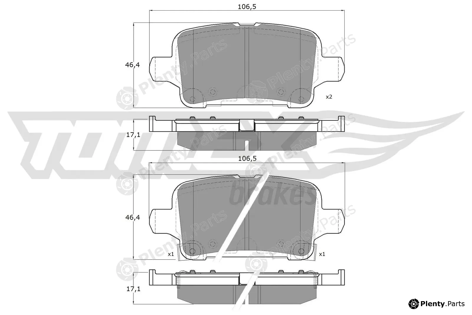 TOMEX Brakes TX17-88 — Brake Pad Set, disc brake