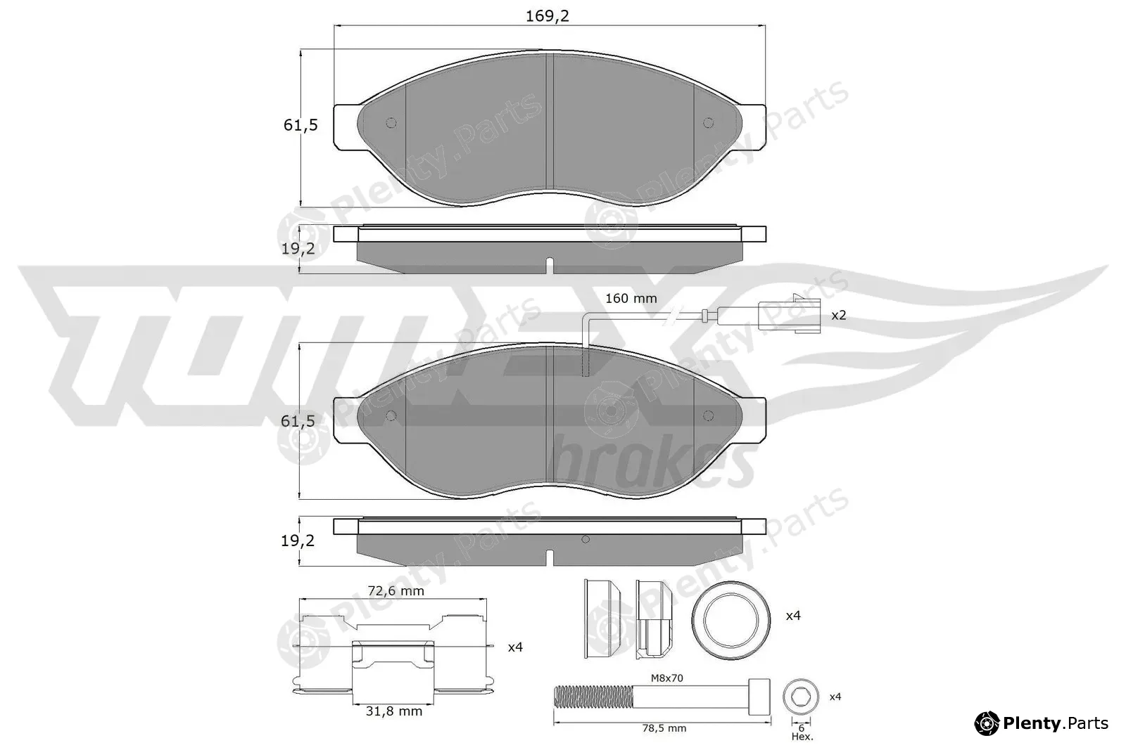 TOMEX Brakes TX14-391 — Brake Pad Set, disc brake