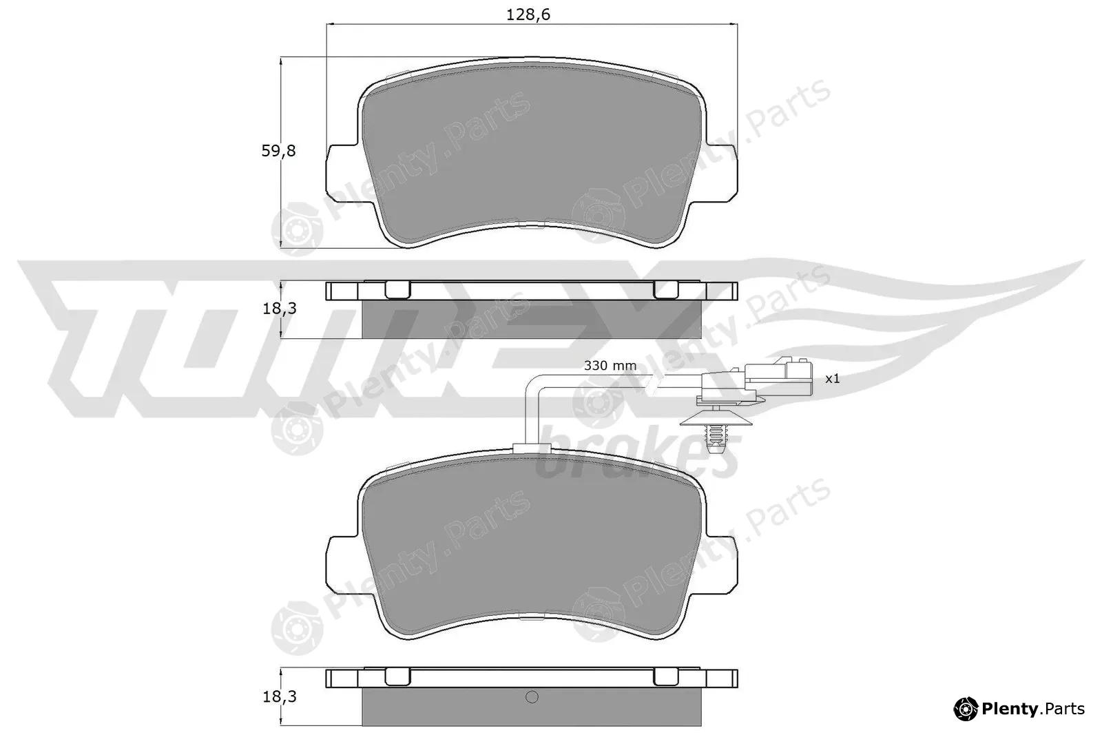 TOMEX Brakes TX16-48 — Brake Pad Set, disc brake