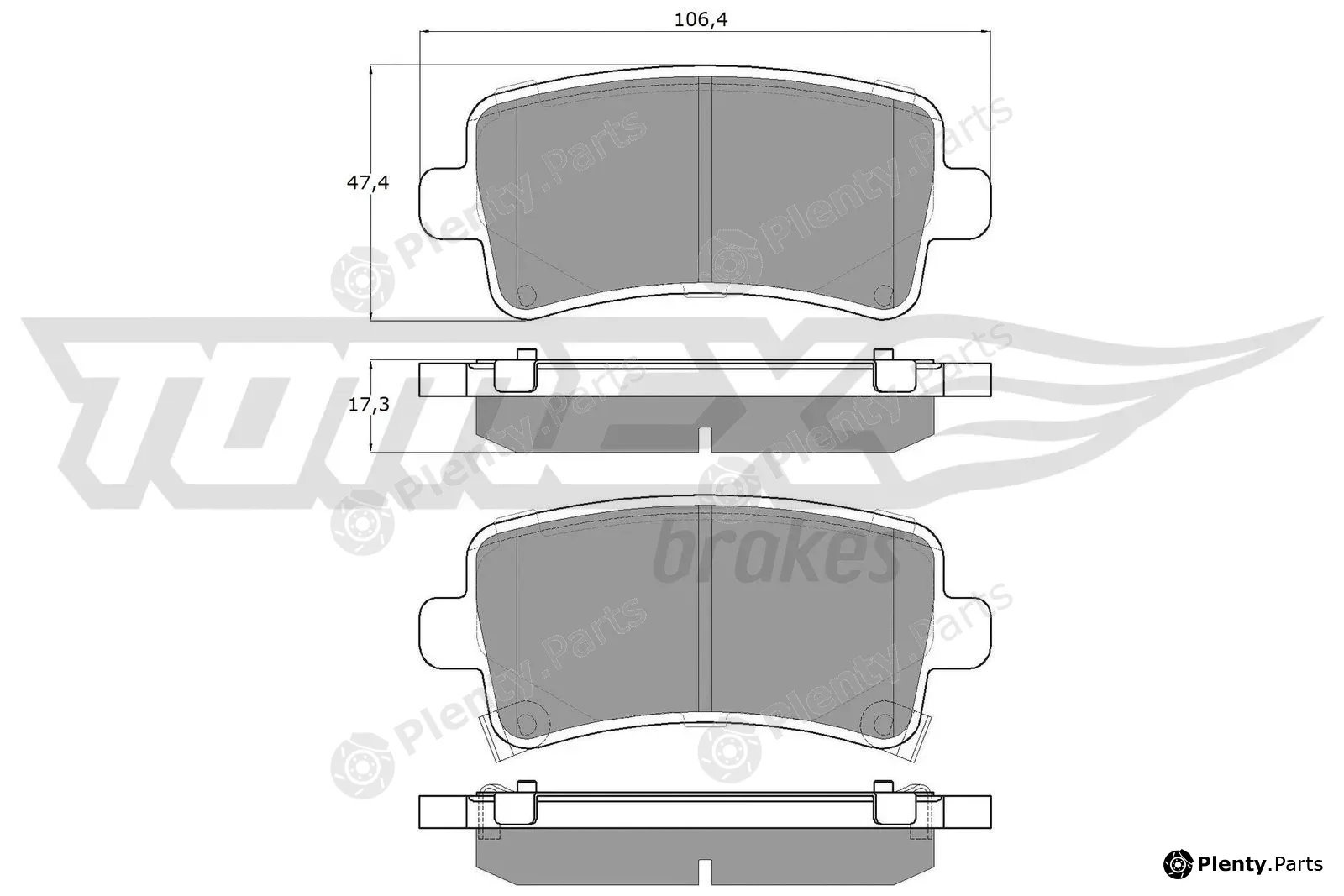 TOMEX Brakes TX16-36 — Brake Pad Set, disc brake