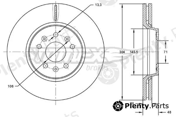 TOMEX Brakes TX72-63 — Brake Disc