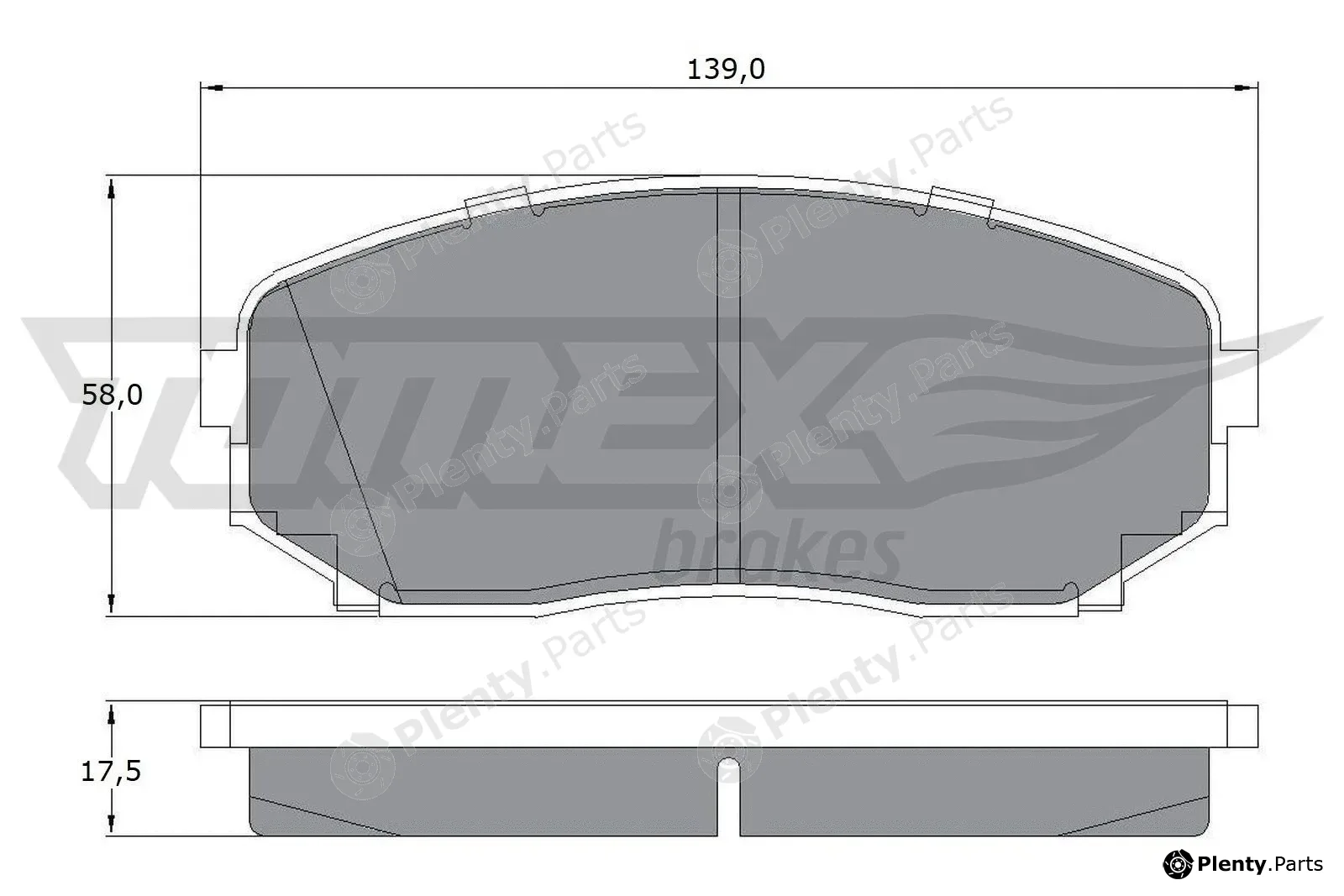 TOMEX Brakes TX17-42 — Brake Pad Set, disc brake