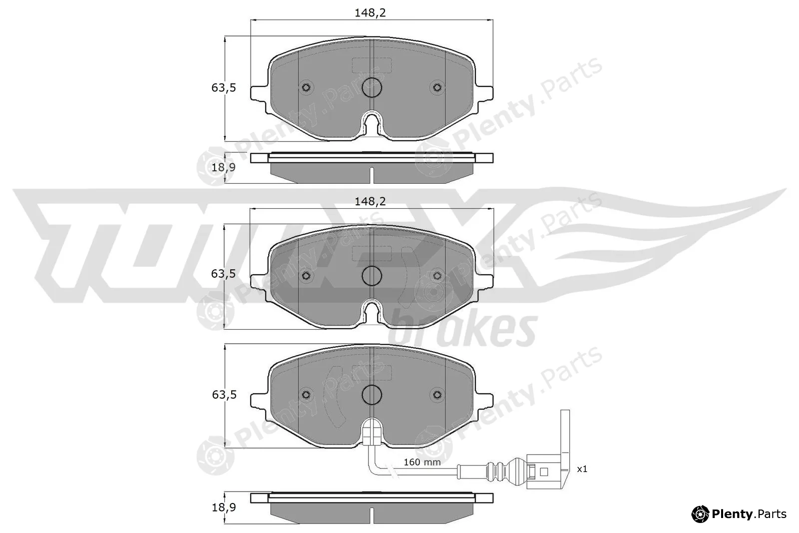 TOMEX Brakes TX60-09 — Brake Pad Set, disc brake