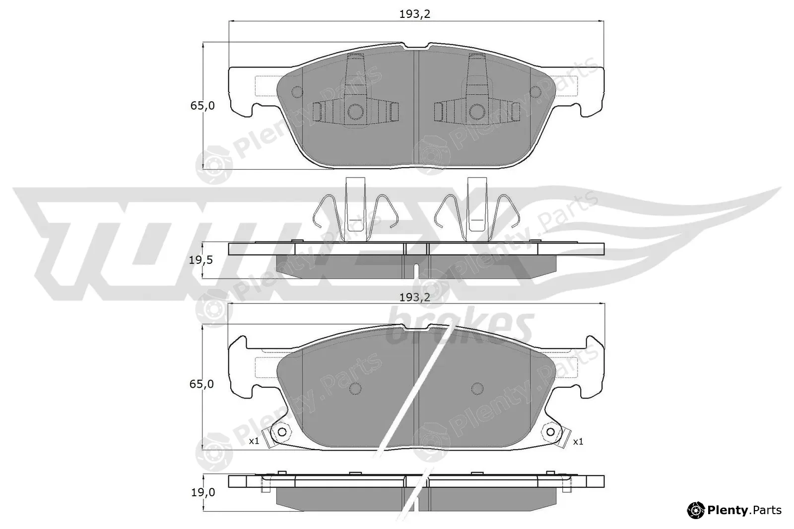TOMEX Brakes TX18-39 — Brake Pad Set, disc brake