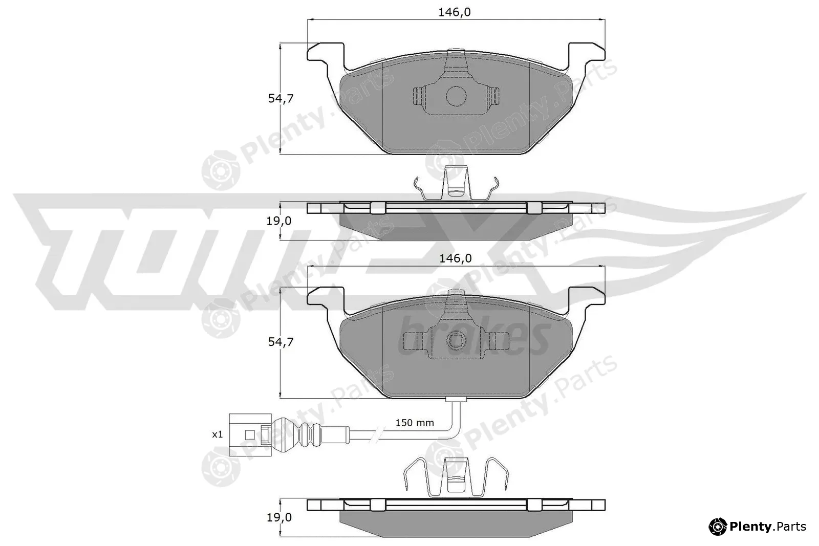 TOMEX Brakes TX12-11 — Brake Pad Set, disc brake