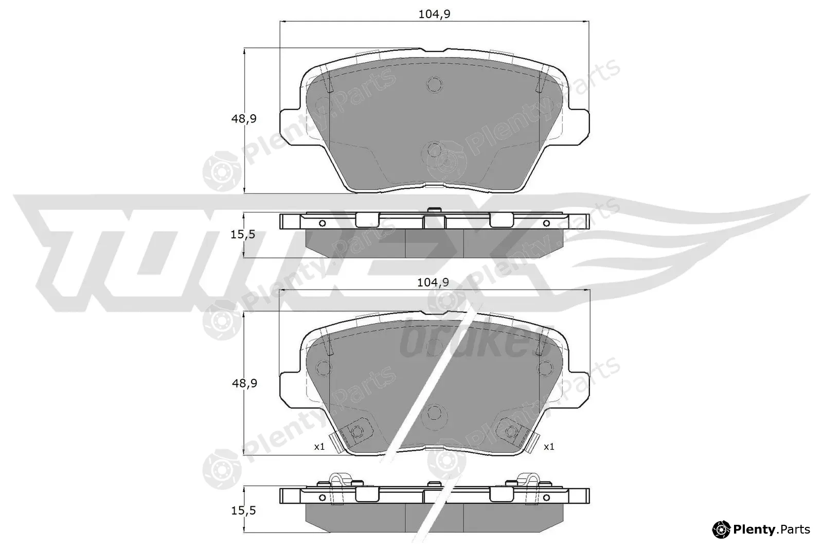 TOMEX Brakes TX19-62 — Brake Pad Set, disc brake