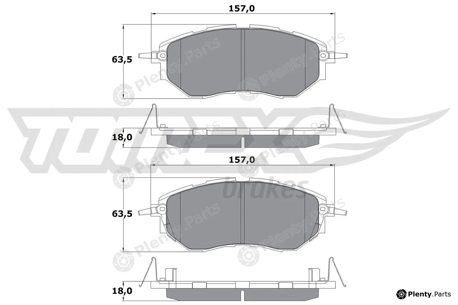 TOMEX Brakes TX15-54 — Brake Pad Set, disc brake