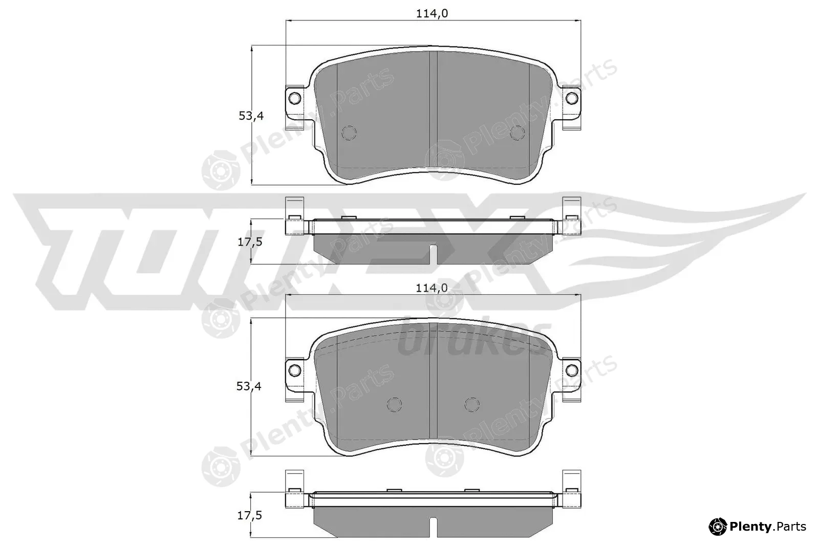 TOMEX Brakes TX18-64 — Brake Pad Set, disc brake