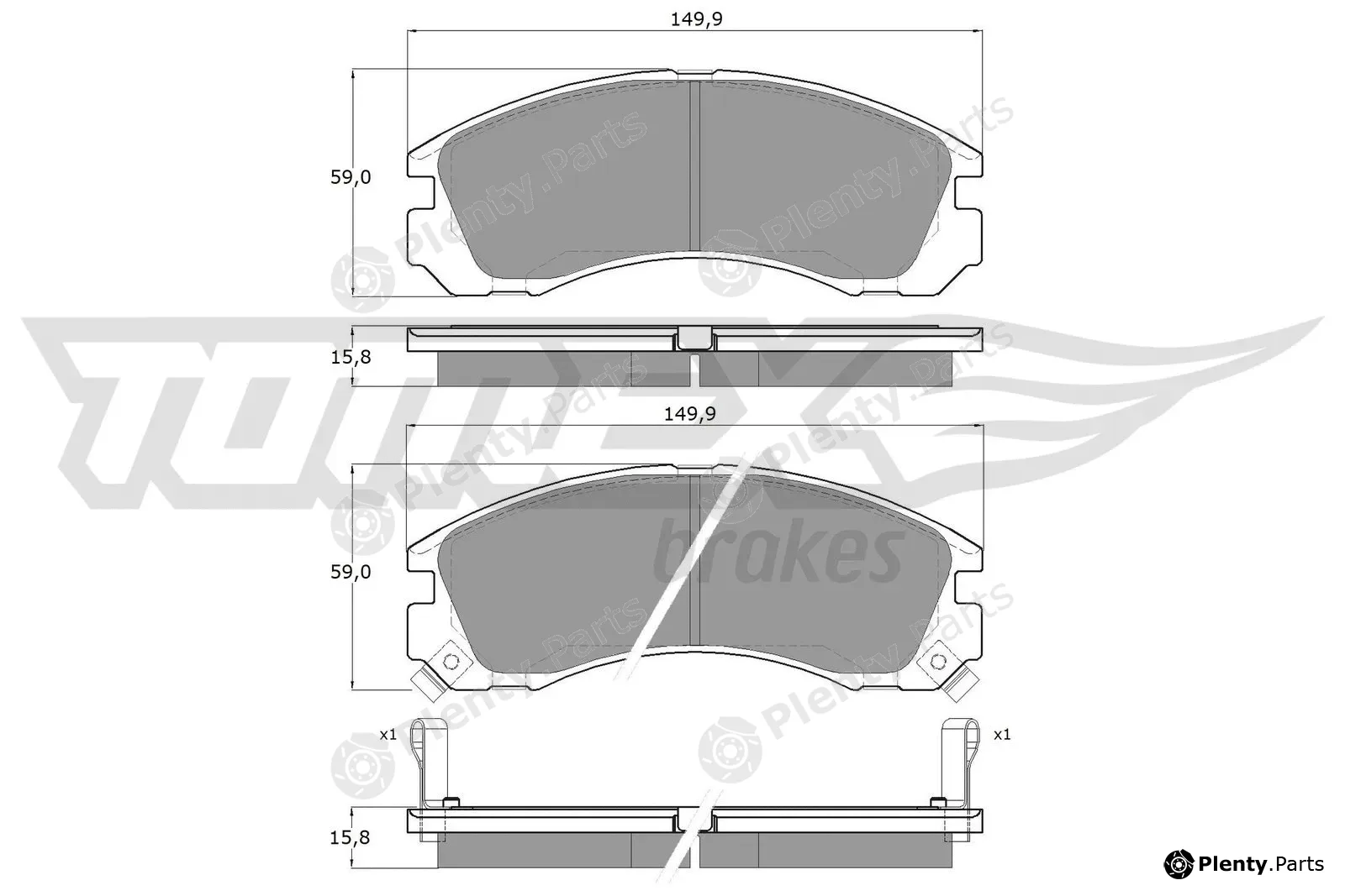 TOMEX Brakes TX15-03 — Brake Pad Set, disc brake