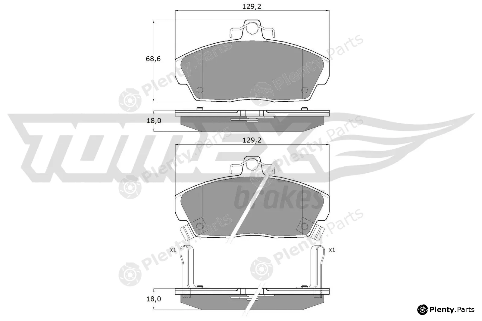 TOMEX Brakes TX11-51 — Brake Pad Set, disc brake