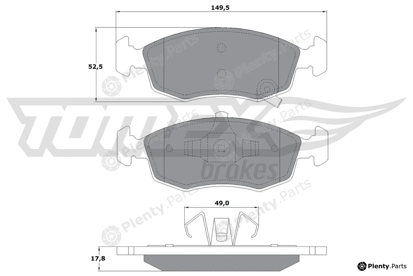 TOMEX Brakes TX16-90 — Brake Pad Set, disc brake