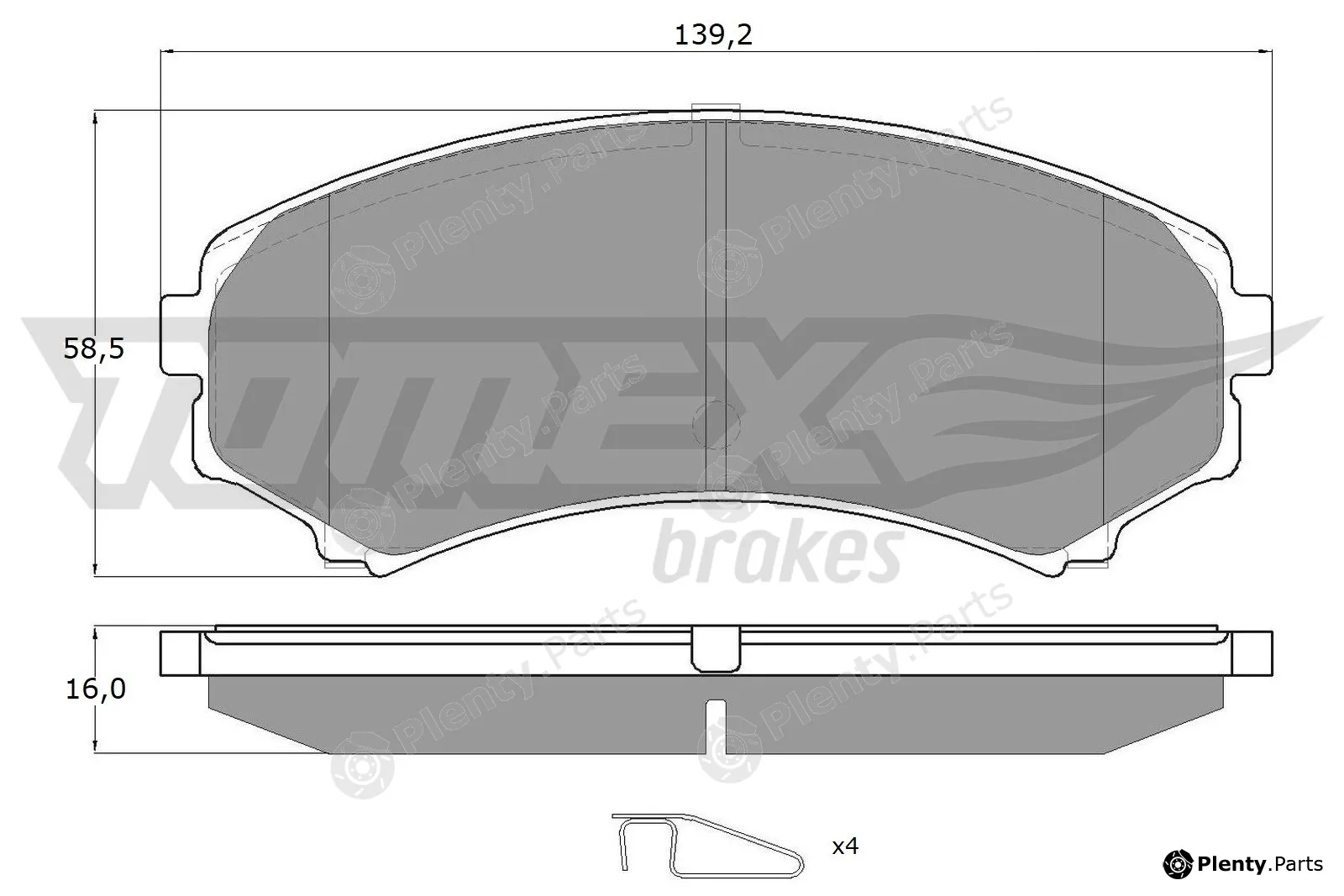 TOMEX Brakes TX15-33 — Brake Pad Set, disc brake