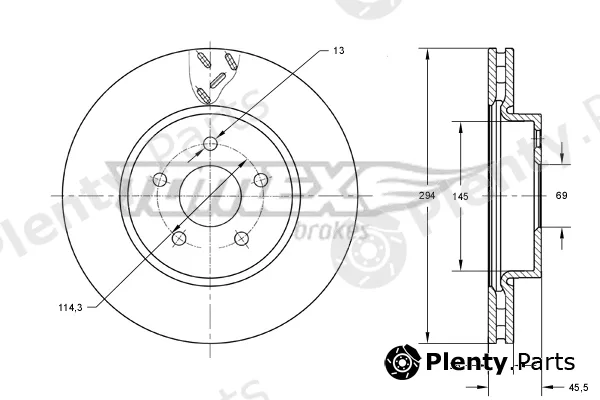 TOMEX Brakes TX73-63 — Brake Disc