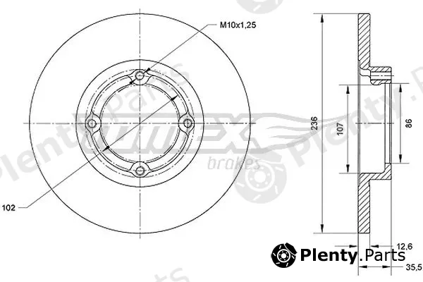 TOMEX Brakes TX70-33 — Brake Disc