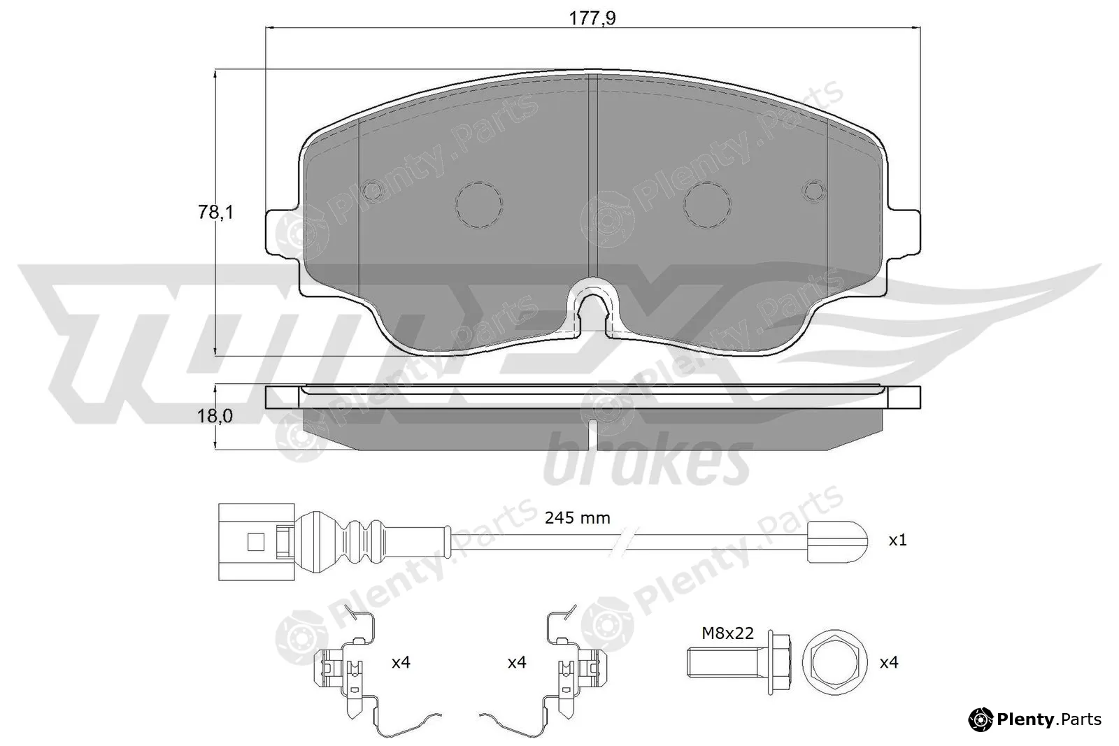 TOMEX Brakes TX19-87 — Brake Pad Set, disc brake