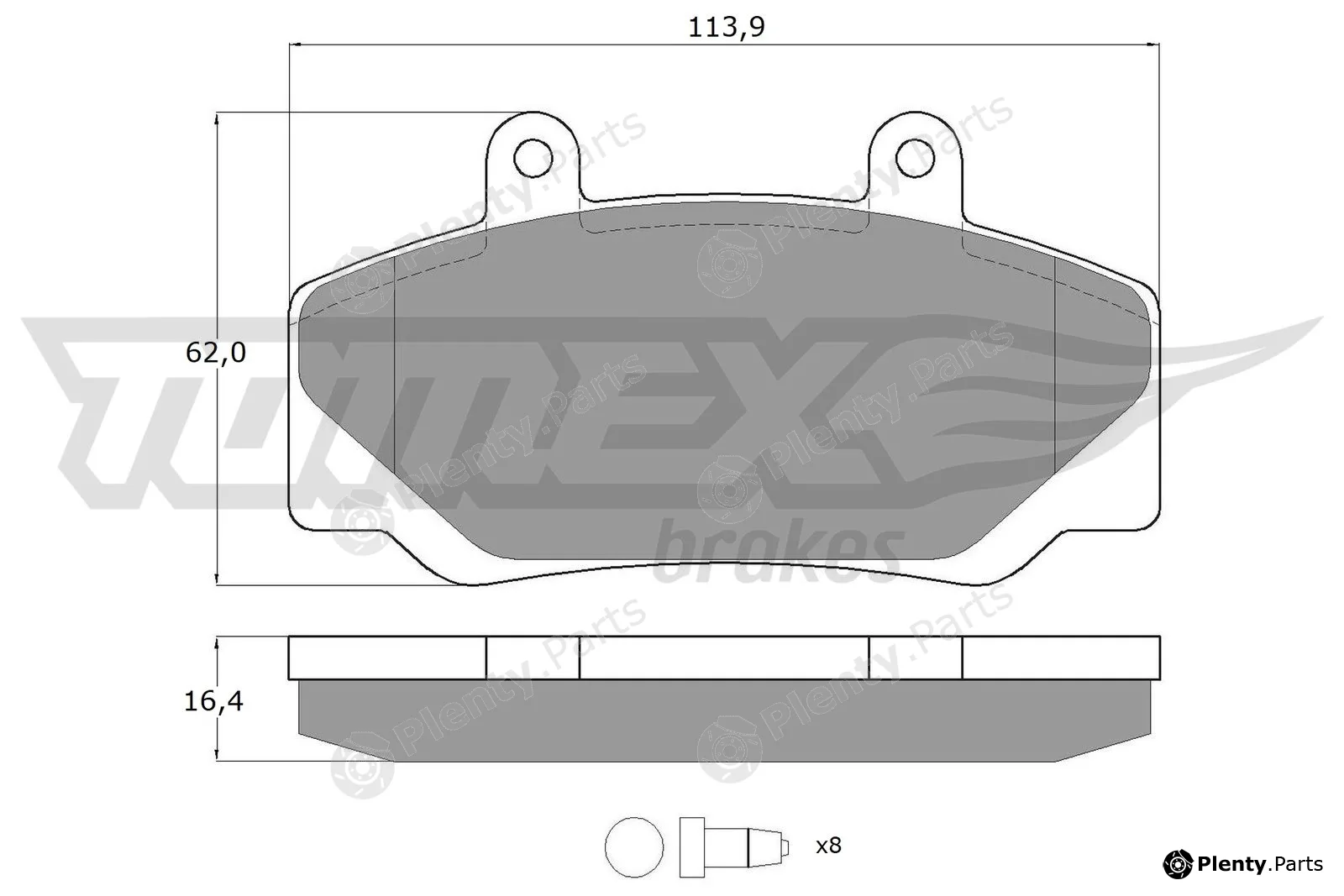 TOMEX Brakes TX11-67 — Brake Pad Set, disc brake
