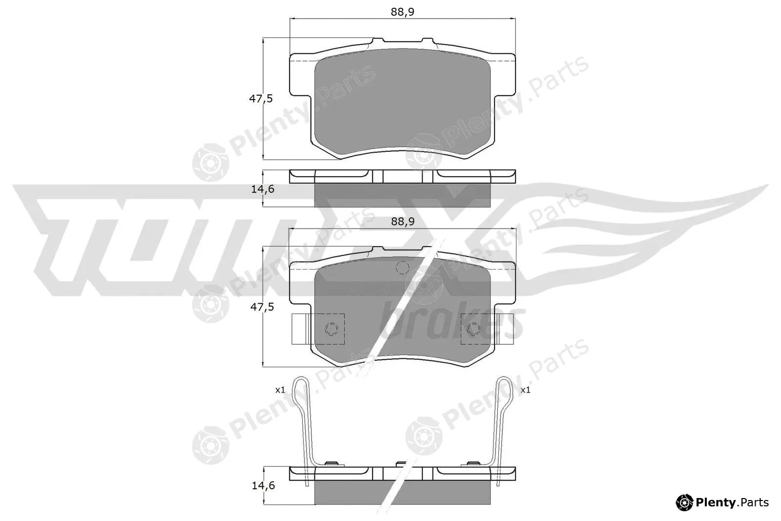 TOMEX Brakes TX11-00 — Brake Pad Set, disc brake
