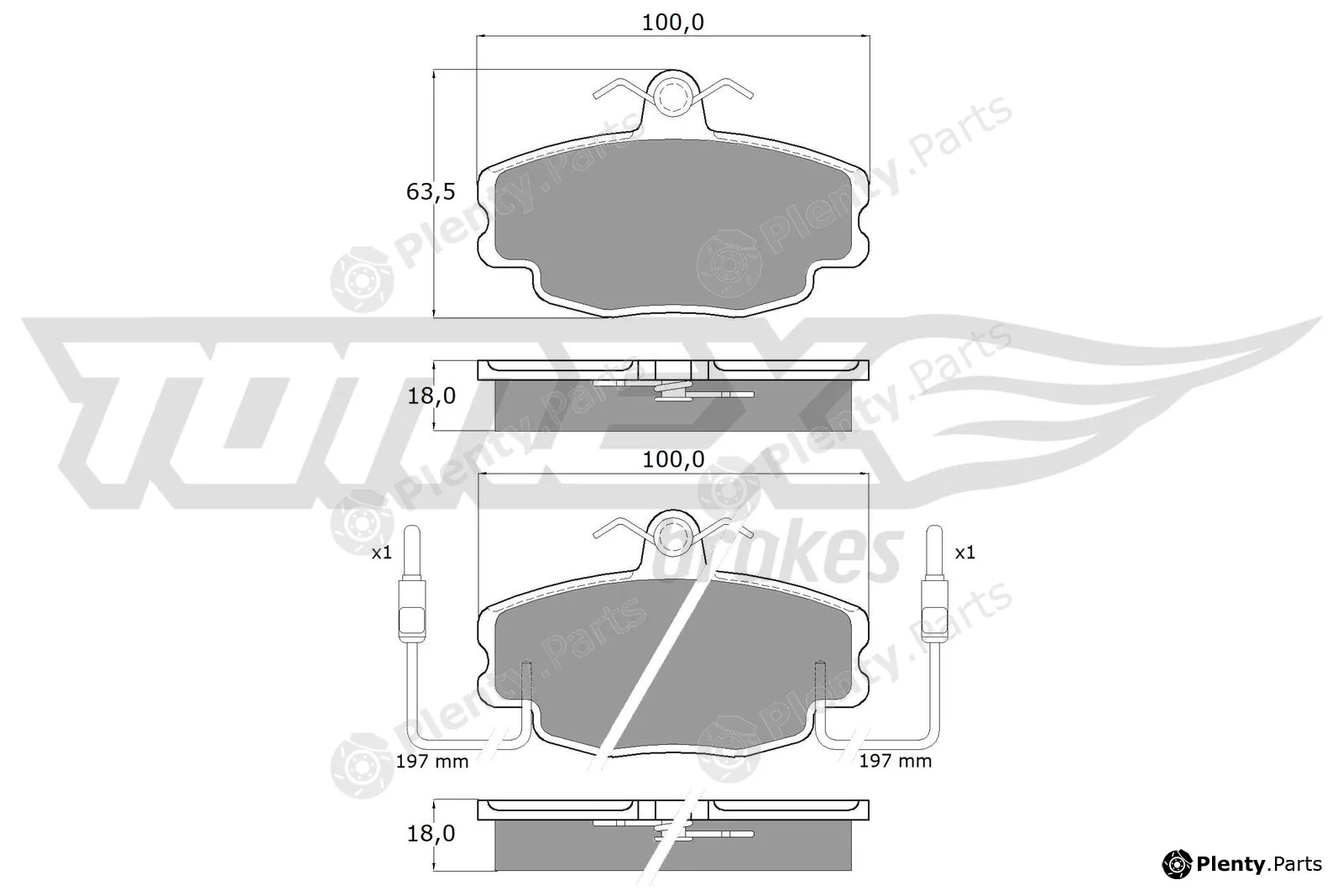 TOMEX Brakes TX10-48 — Brake Pad Set, disc brake