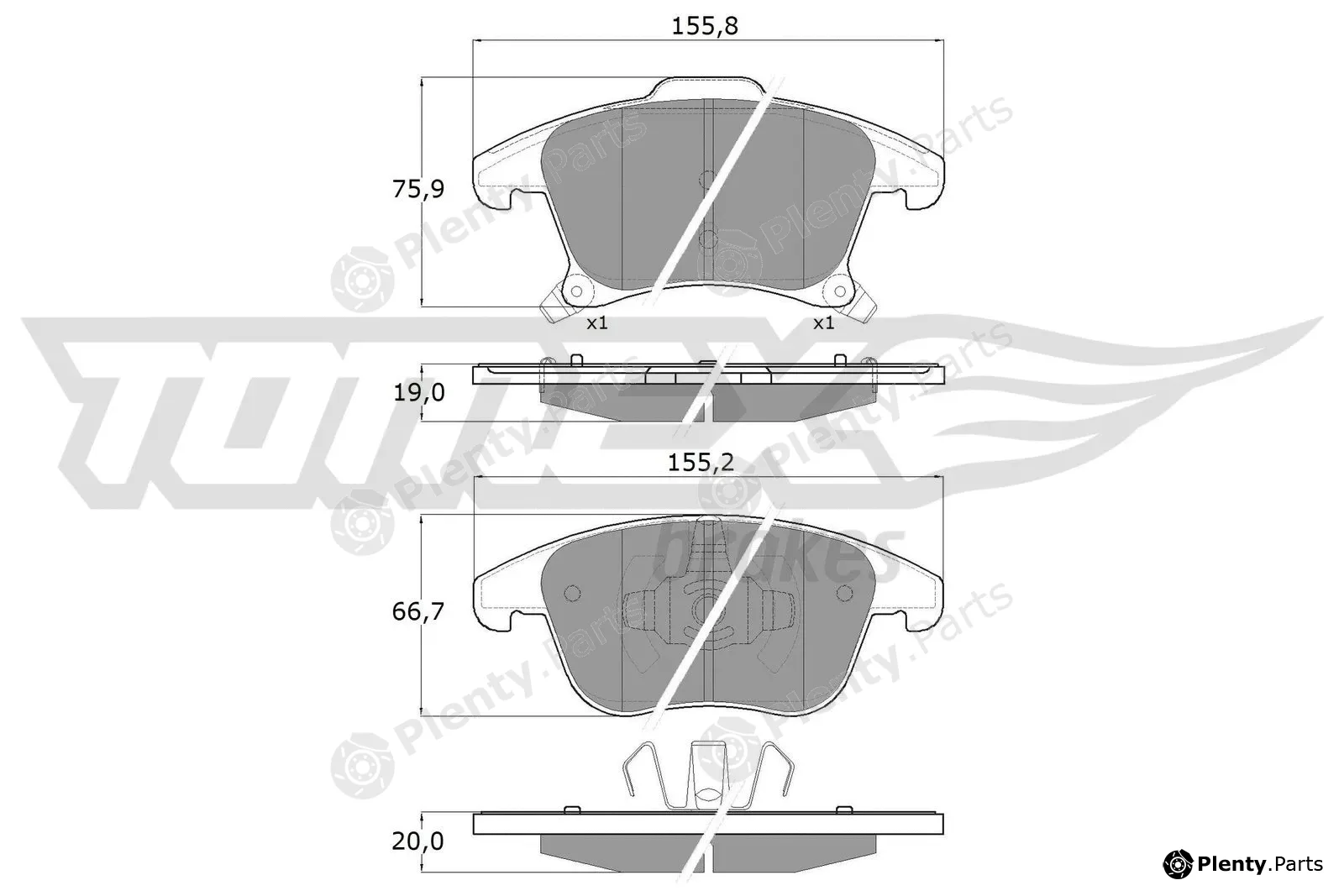 TOMEX Brakes TX17-75 — Brake Pad Set, disc brake