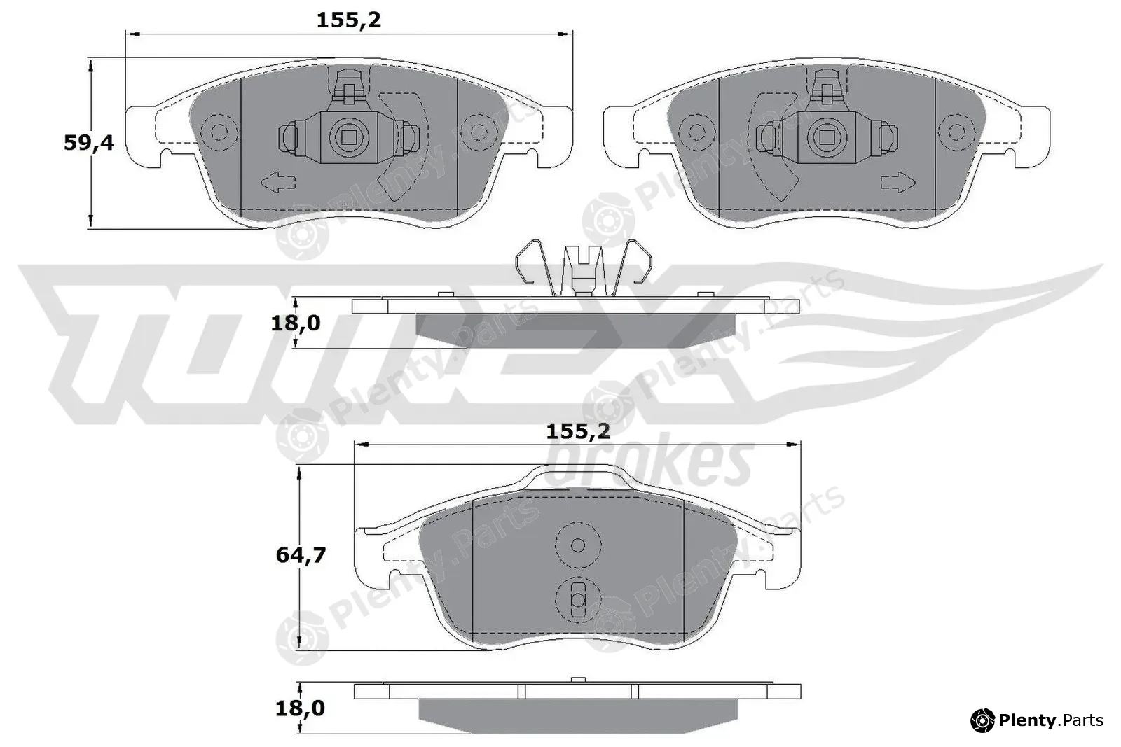TOMEX Brakes TX16-41 — Brake Pad Set, disc brake