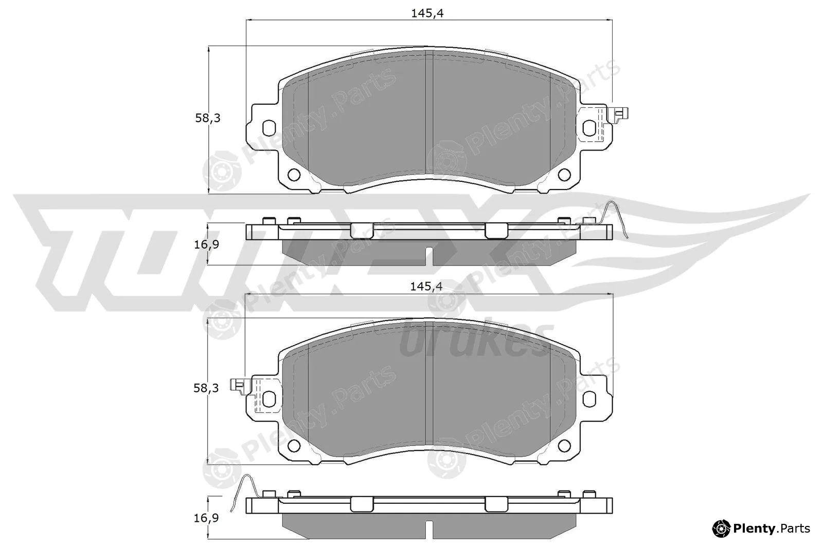 TOMEX Brakes TX16-12 — Brake Pad Set, disc brake