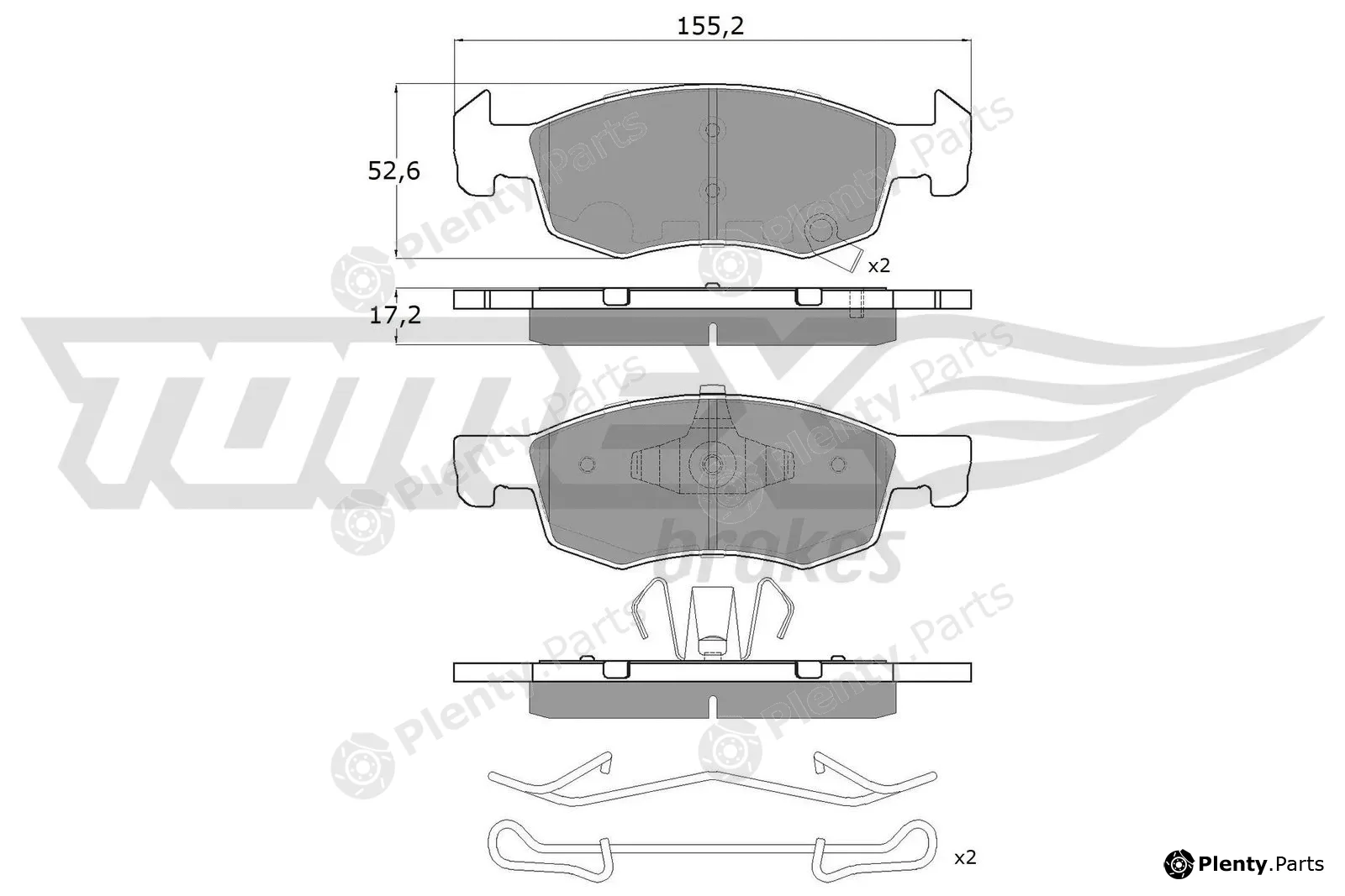 TOMEX Brakes TX17-92 — Brake Pad Set, disc brake