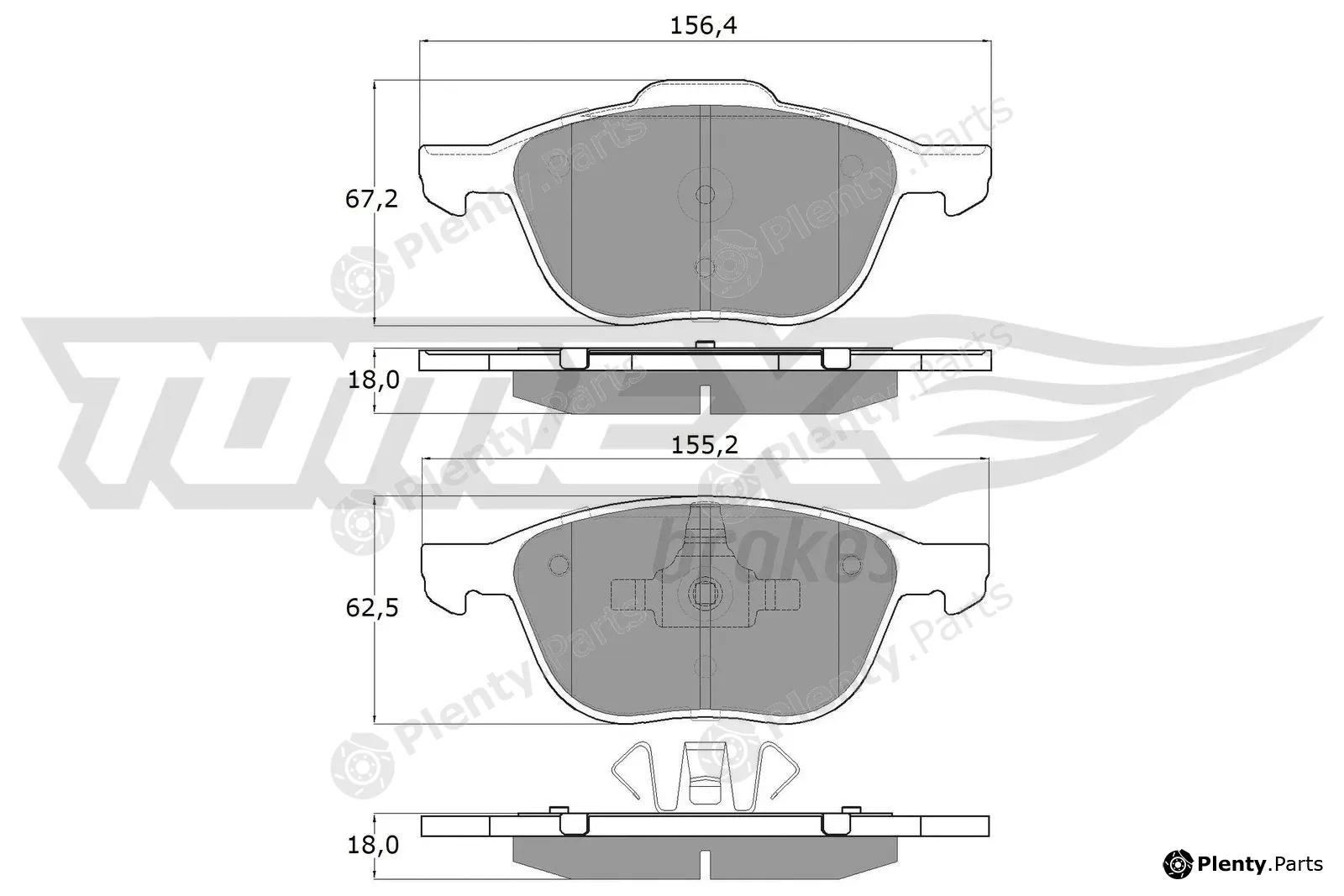 TOMEX Brakes TX13-05 — Brake Pad Set, disc brake