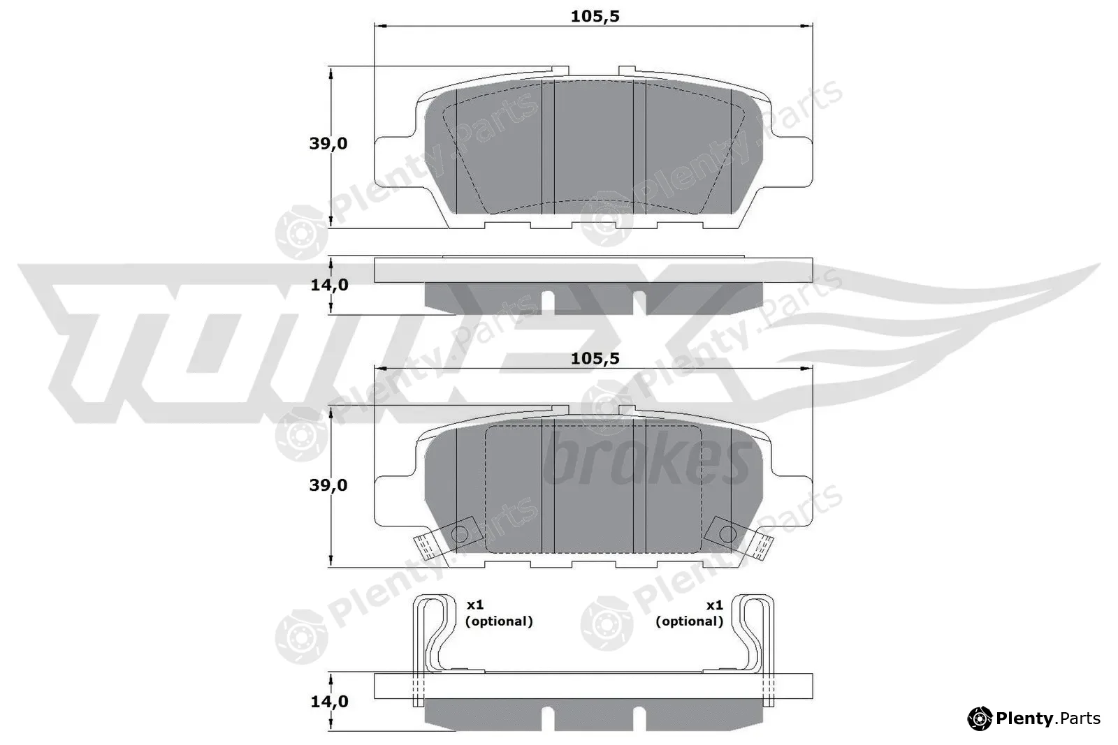 TOMEX Brakes TX17-57 — Brake Pad Set, disc brake