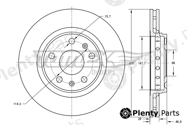 TOMEX Brakes TX73-53 — Brake Disc