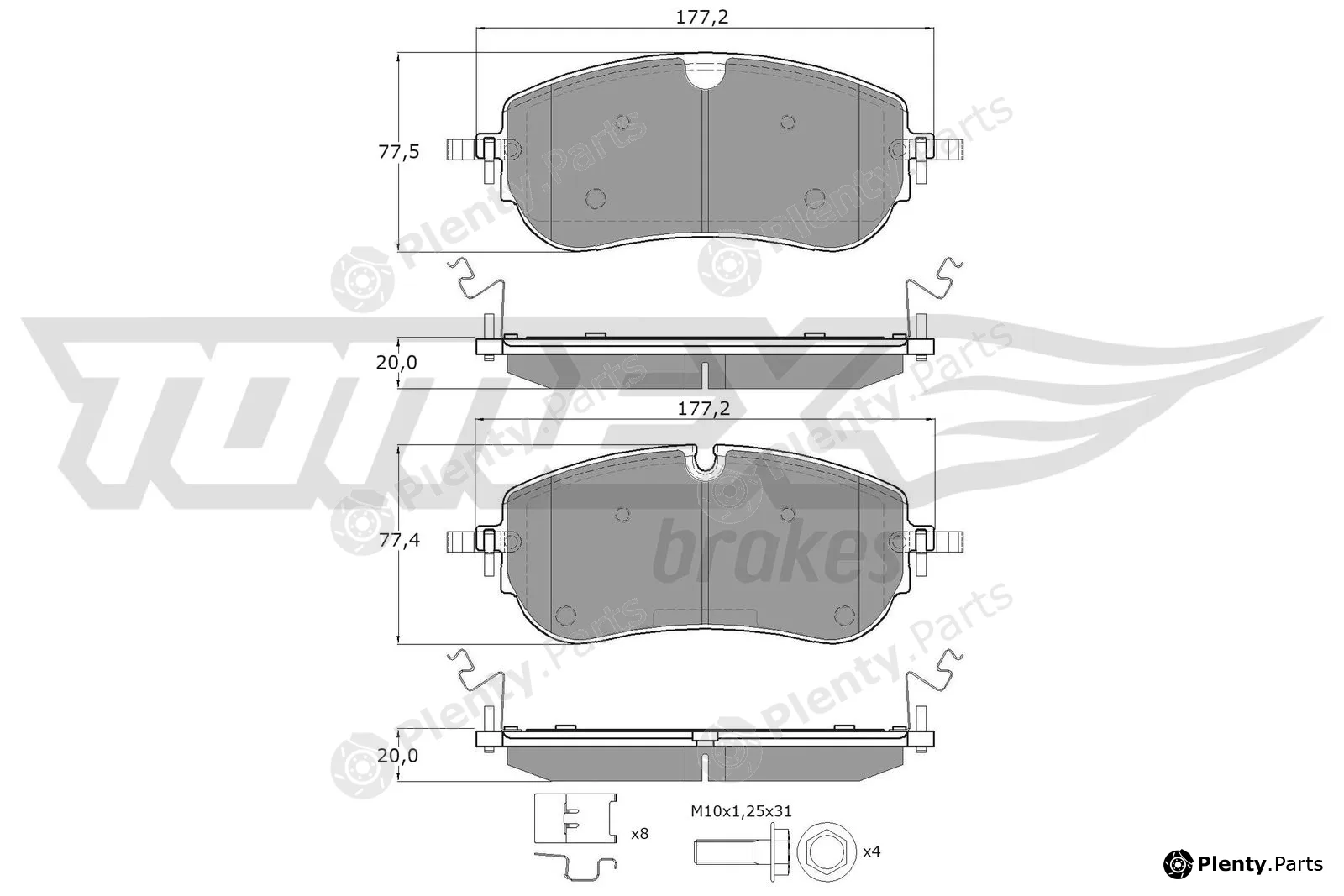 TOMEX Brakes TX60-29 — Brake Pad Set, disc brake
