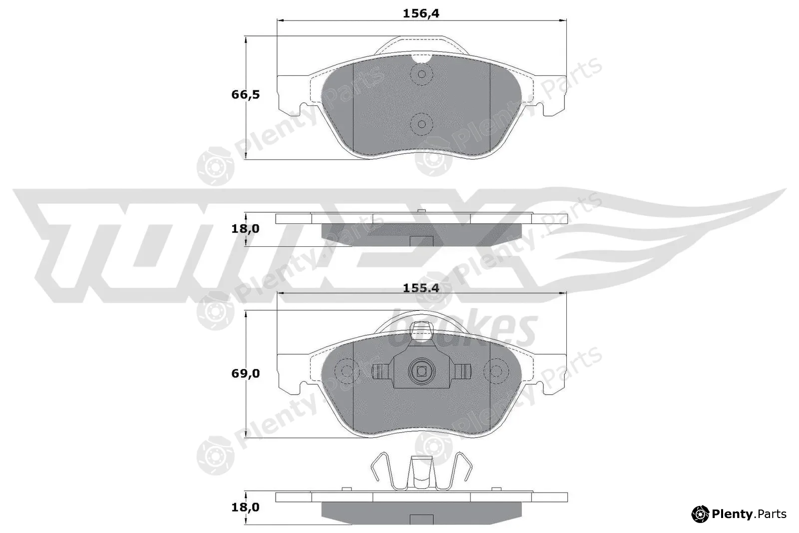 TOMEX Brakes TX13-51 — Brake Pad Set, disc brake