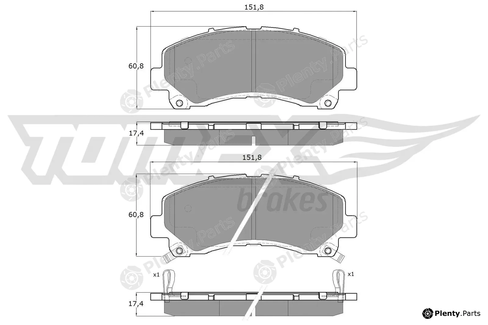 TOMEX Brakes TX19-00 — Brake Pad Set, disc brake