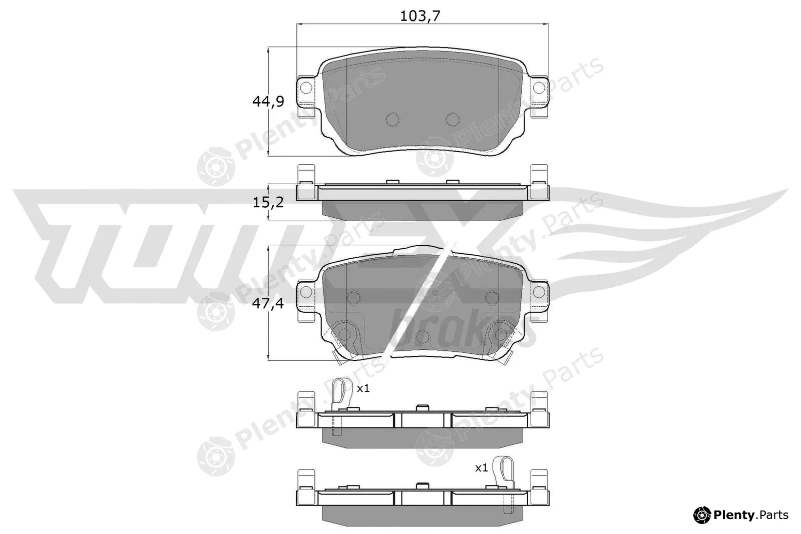 TOMEX Brakes TX18-27 — Brake Pad Set, disc brake