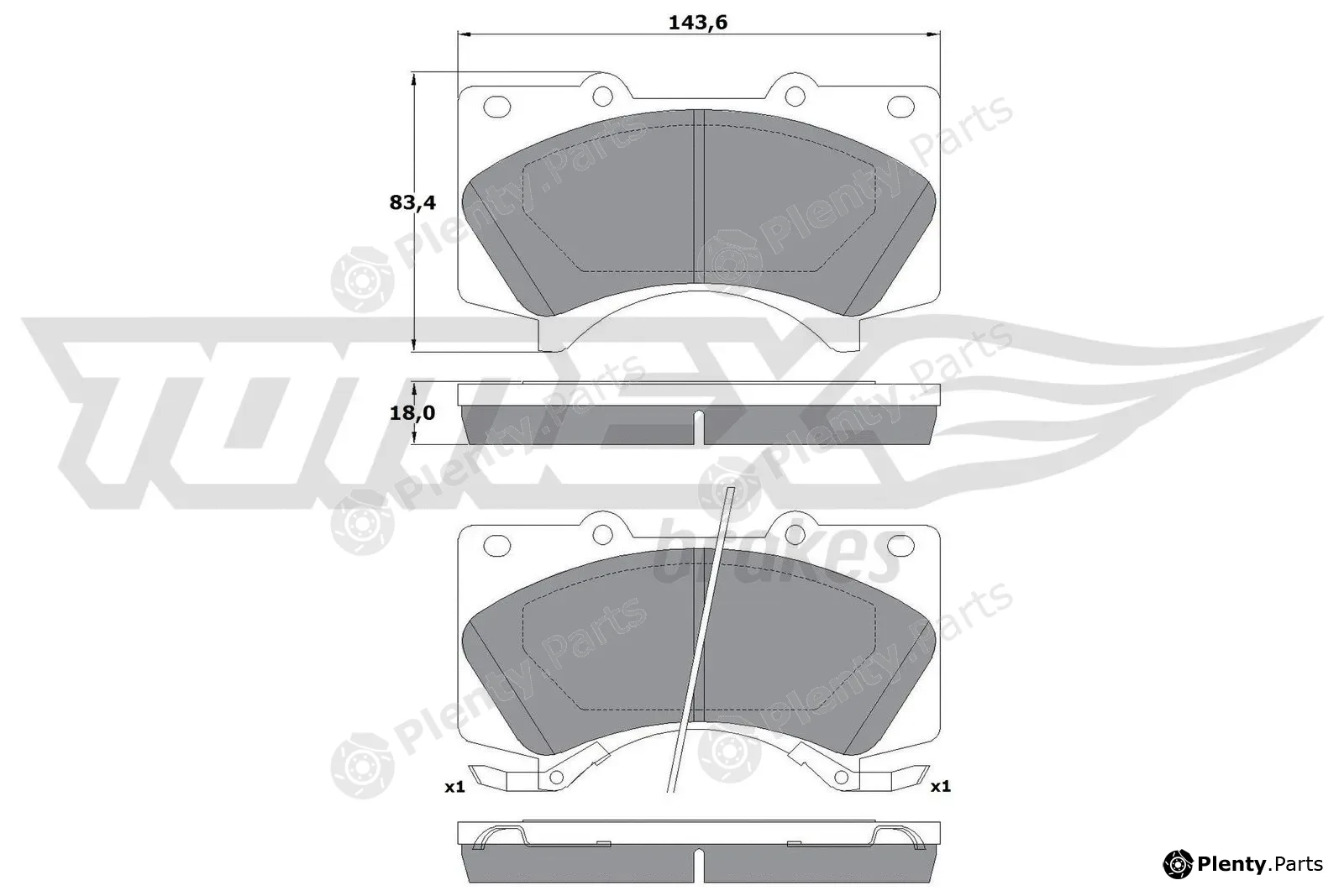 TOMEX Brakes TX17-77 — Brake Pad Set, disc brake