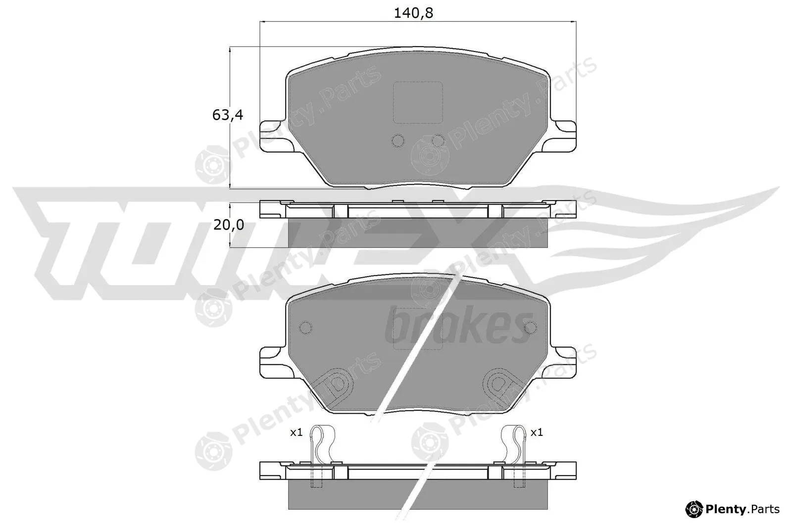 TOMEX Brakes TX18-17 — Brake Pad Set, disc brake