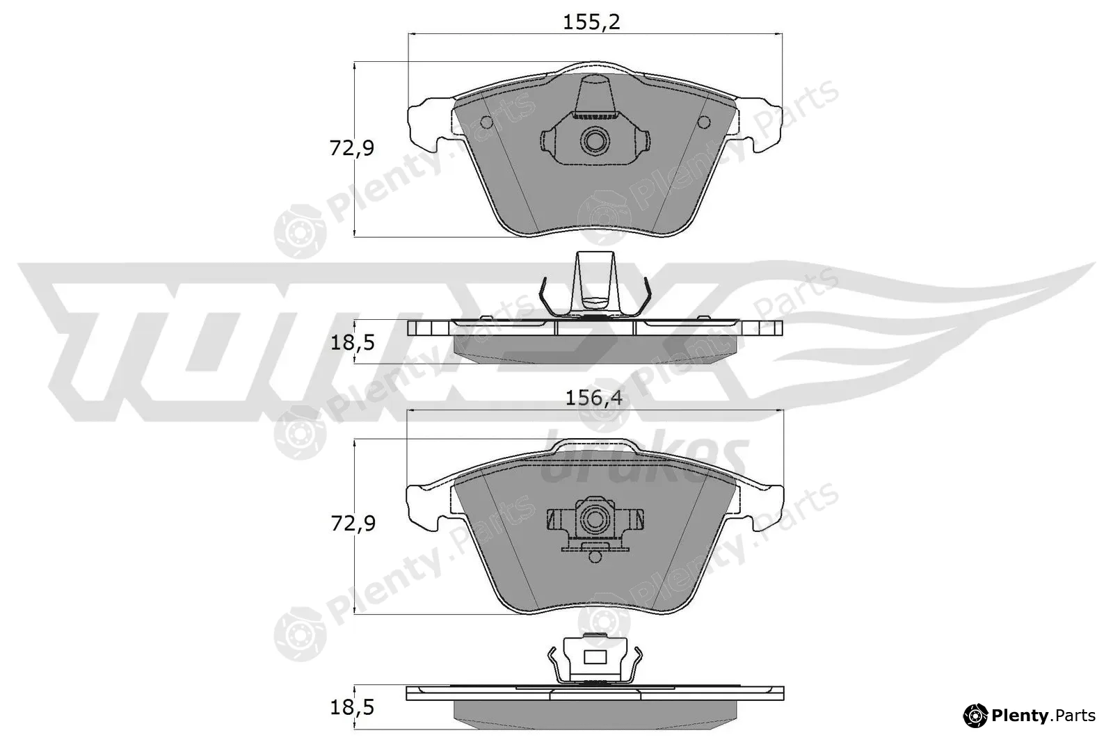 TOMEX Brakes TX15-26 — Brake Pad Set, disc brake