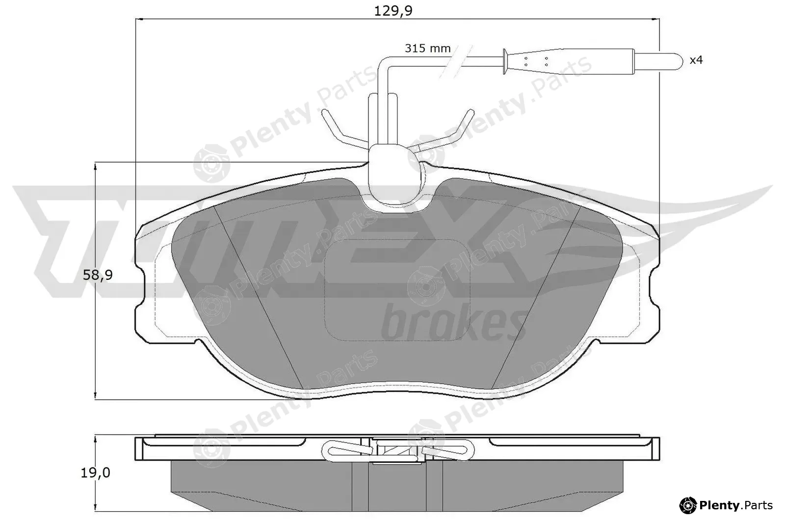 TOMEX Brakes TX12-442 — Brake Pad Set, disc brake