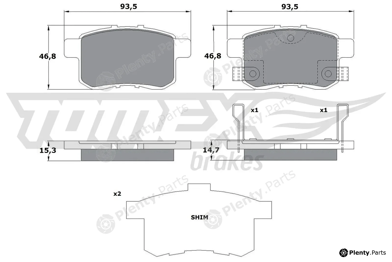 TOMEX Brakes TX17-54 — Brake Pad Set, disc brake