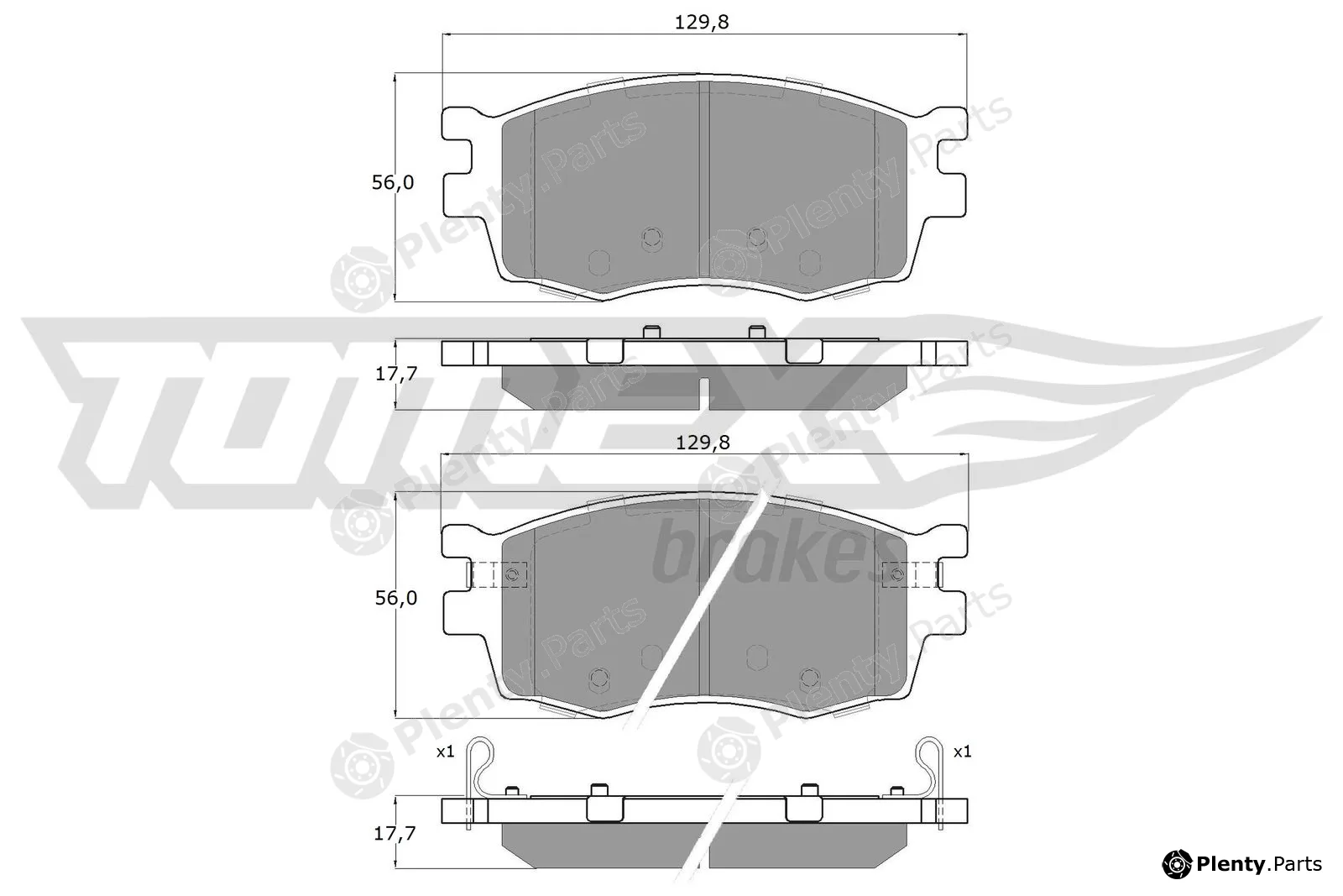 TOMEX Brakes TX16-27 — Brake Pad Set, disc brake