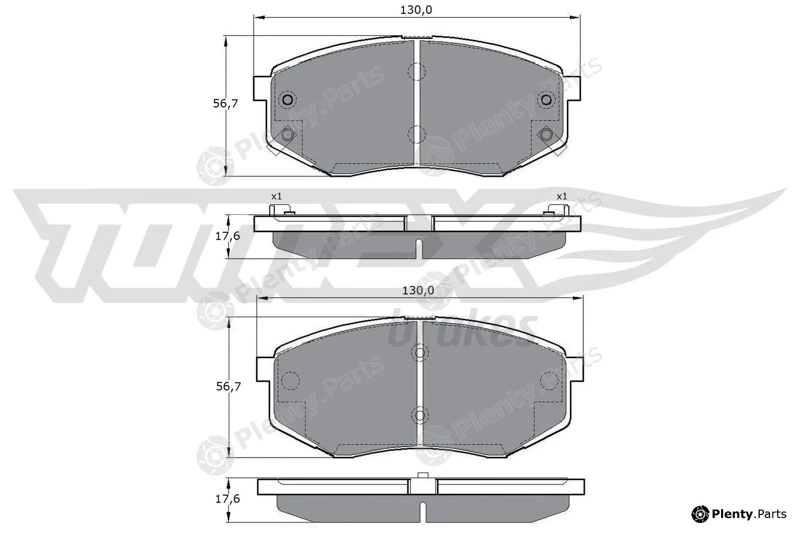TOMEX Brakes TX17-08 — Brake Pad Set, disc brake